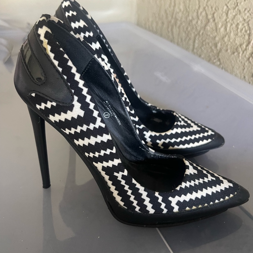 Black and white pumps